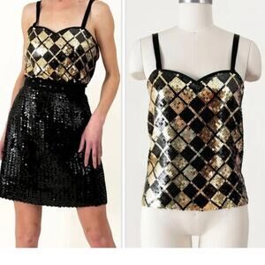 Vintage Constance Saunders for Richard Warren II Sequin top Diamond Size 10
